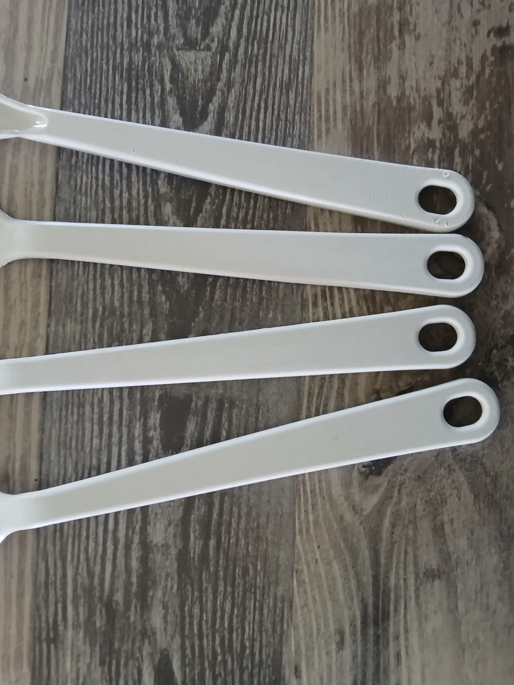 Vintage Tailor Made 4 Piece Plastic Kitchen Utensil Set USA White